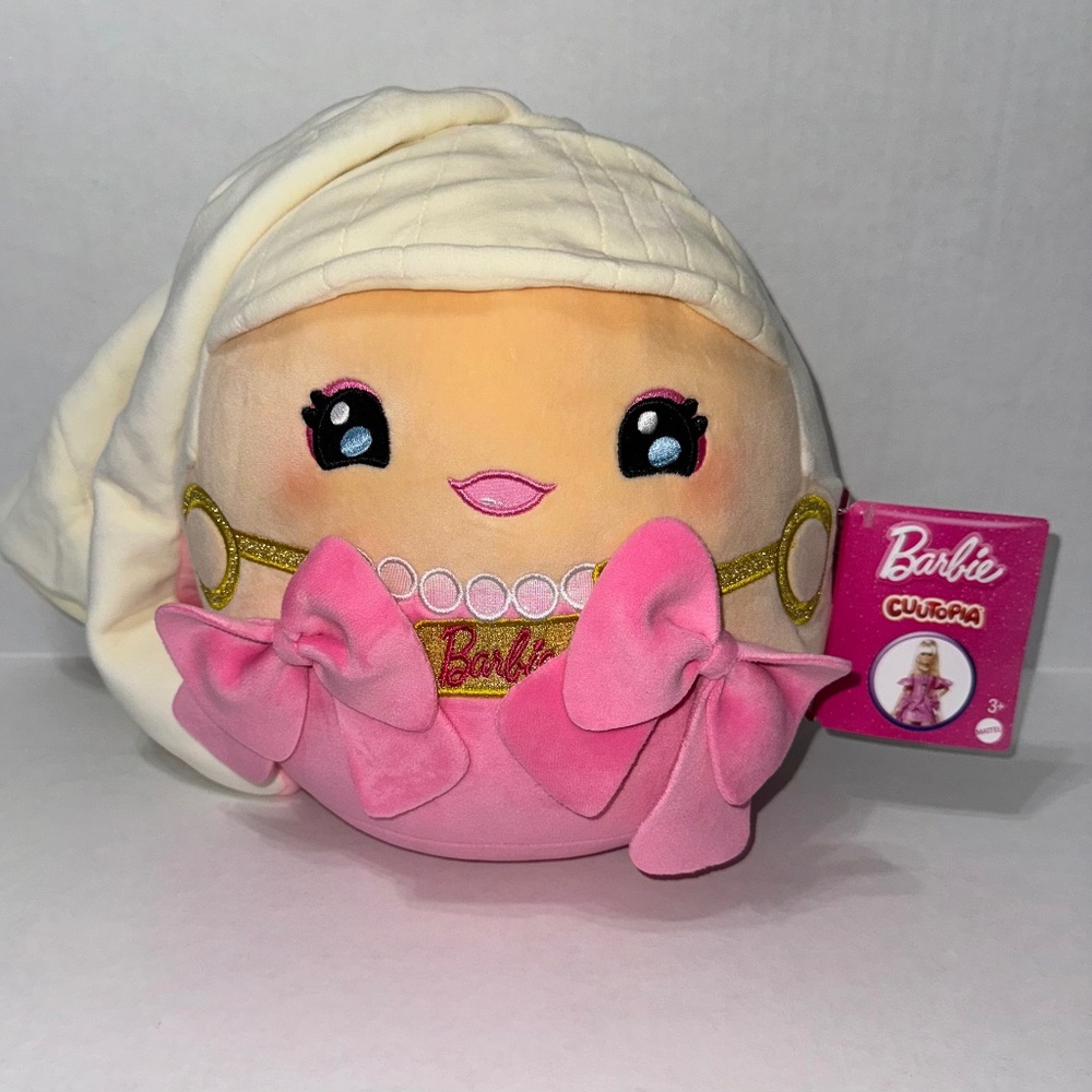 Barbie Plush "Cuutopia" w/Pony Tail, Pink Dress w/Bows NWT